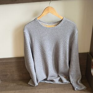 Men's Classic Crewneck Waffle Knit Sweater - Light Gray